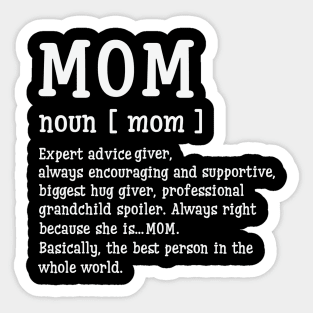 Funny Mothers Day 2021 - Mom Definition Mothers Day 2021 Sticker